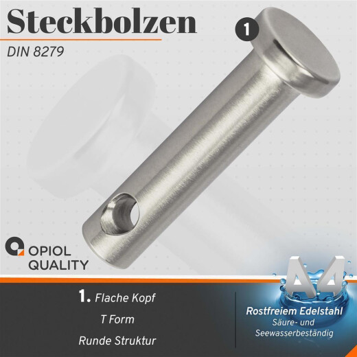 Steckbolzen 5x21mm Edelstahl A4