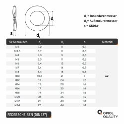 25 St&uuml;ck Federscheiben 10 DIN 137 Edelstahl A2, Form...