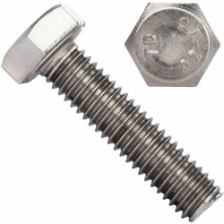 5 Stück Sechskantschrauben M4 X 25 DIN 933 Edelstahl A2