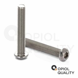 5 Stück Linsenkopfschrauben M5 X 8/8 mit Innensechsrund (TORX) ISO 7380, Vollgewinde, Edelstahl A2