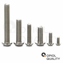 5 St&uuml;ck Linsenkopfschrauben M5 X 55/55 mit Innensechsrund (TORX) ISO 7380, Vollgewinde, Edelstahl A2