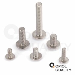5 Stück Linsenkopfschrauben M8 X 80/80 mit Flansch ISO 7380, TORX, Vollgewinde, Edelstahl A2